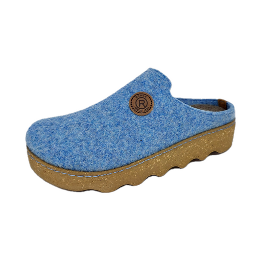 Women's Rohde blue felted mule slippers