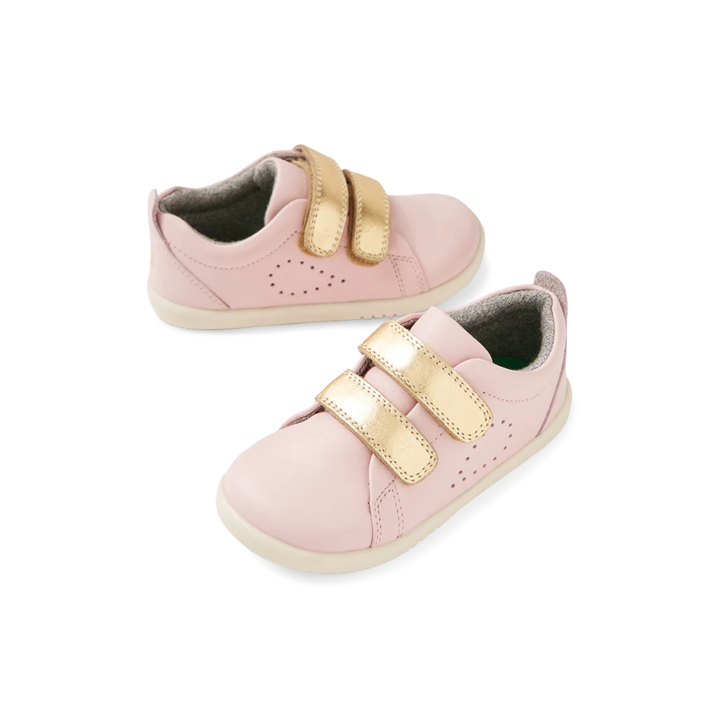 Bobux kid's pink leather sneakers