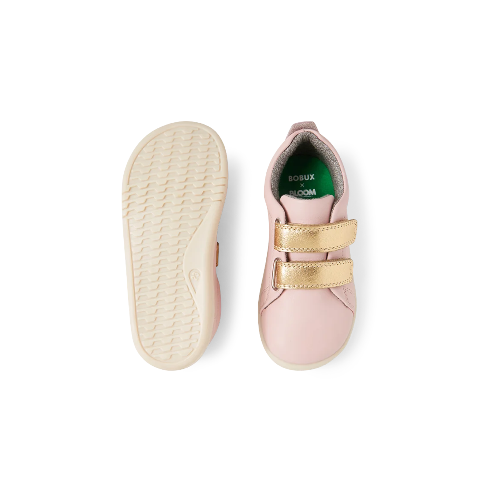 Bobux kid's pink leather sneakers