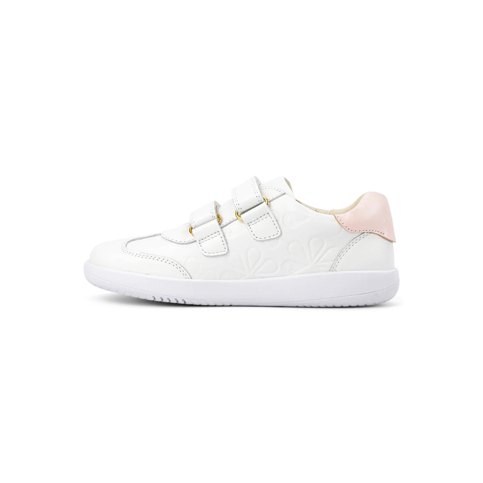 Bobux Kid+ Sprite Embossed White/Seashell – Lace Ups